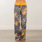 Женские тонкие брюки с широкими штанинами, свободные весенне-летние брюки с цветочным принтом