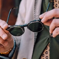 maden arnel vintage frame glasses men ami kaji detachable sunglasses round optical spectacle frame clear lens