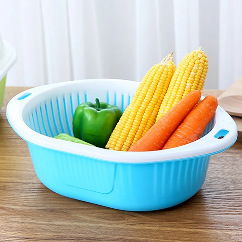 3 в 1 Набор для мытья посуды и дуршлага с крышкой Омыватель овощей чашей фильтр