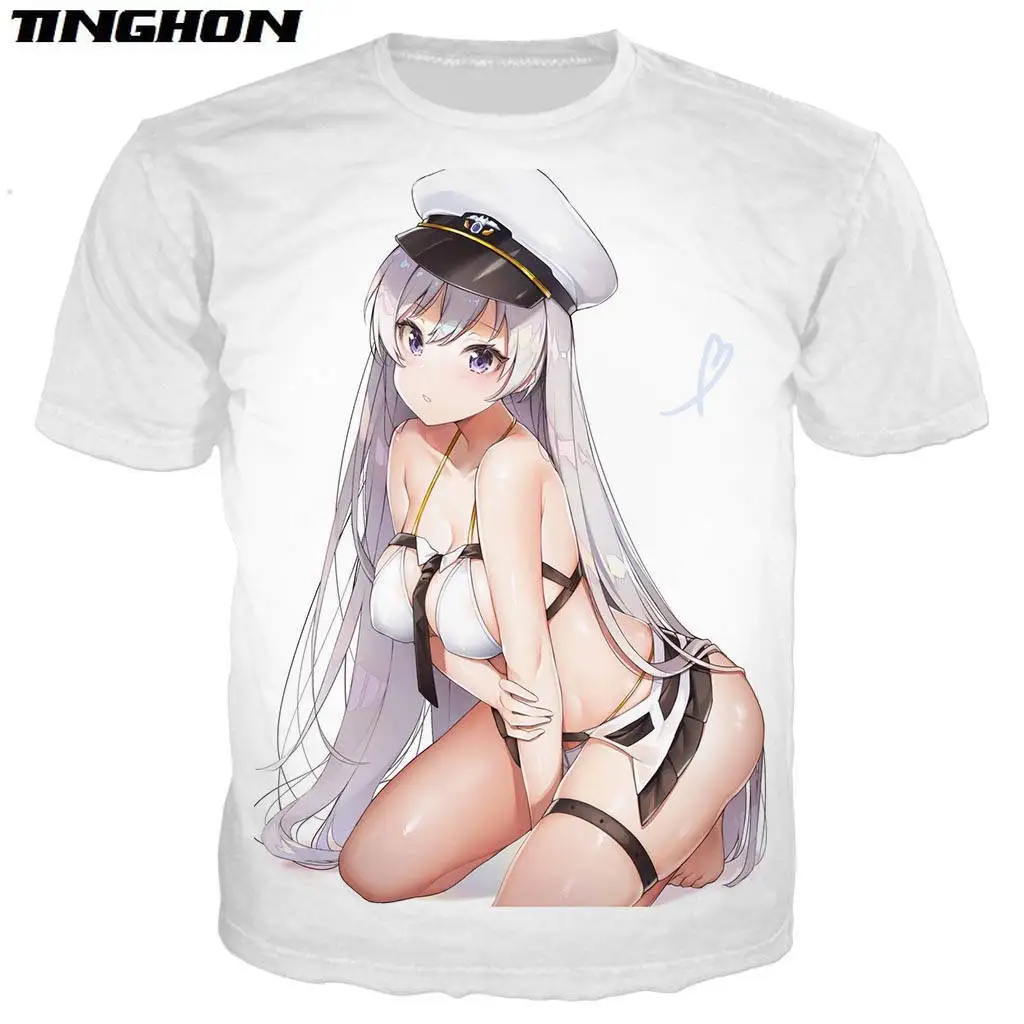 XS 7XL аниме Azur Lane футболка для мужчин/женские 3D с принтом модные футболки девочек
