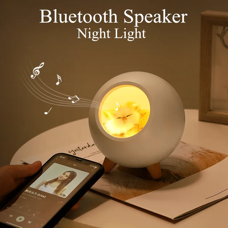 Touch Dimming LED Baby Kids Bedside Sleep Lamps Bedroom Home Decor Holiday Gift Cute Cat House Bluetooth Speaker Night Light | Лампы и
