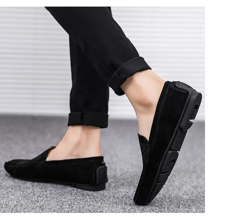 Мужская обувь; Замшевые мужские лоферы; Повседневная обувь; Chaussures; слипоны на плоской подошве; ботинки на низкой платформе; zapatos hombre; синие лоферы