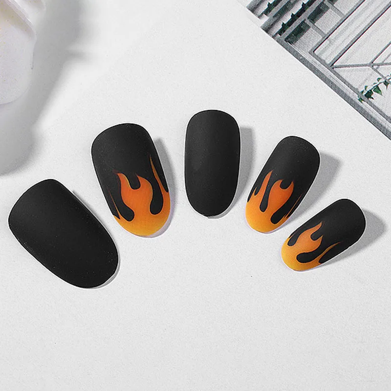 Накладные ногти с клеем черные матовые для маникюра 24 шт. | Красота и здоровье