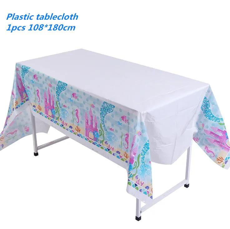 1pcs tablecloths 10 шт./партия, коробки для конфет русалки, цветные подарочные коробки с бантом и хвостом русалки, спрос среди детей, подарочные пакеты и упаковочные материалы для свадебной тематики - Цвет: 1pcs tablecloths