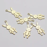 zinc alloy golden pendant flat cute rabbit charms pendant 1230mm 6pcslot for diy jewelry earring making accessories