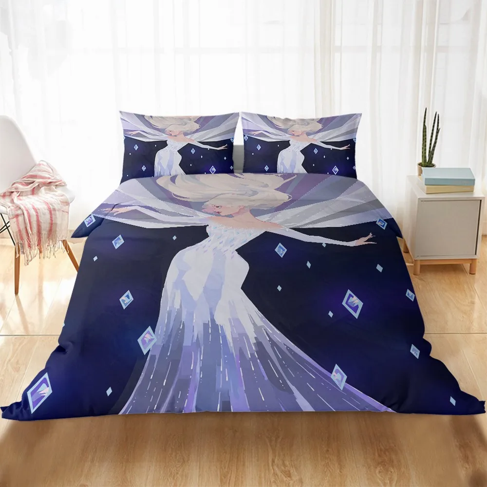 

Disney Cartoon Bedding Set Frozen Elsa Anna Rapunzel Princess Single Bedlinen Duvet Cover Pillowcases for Girl Gift