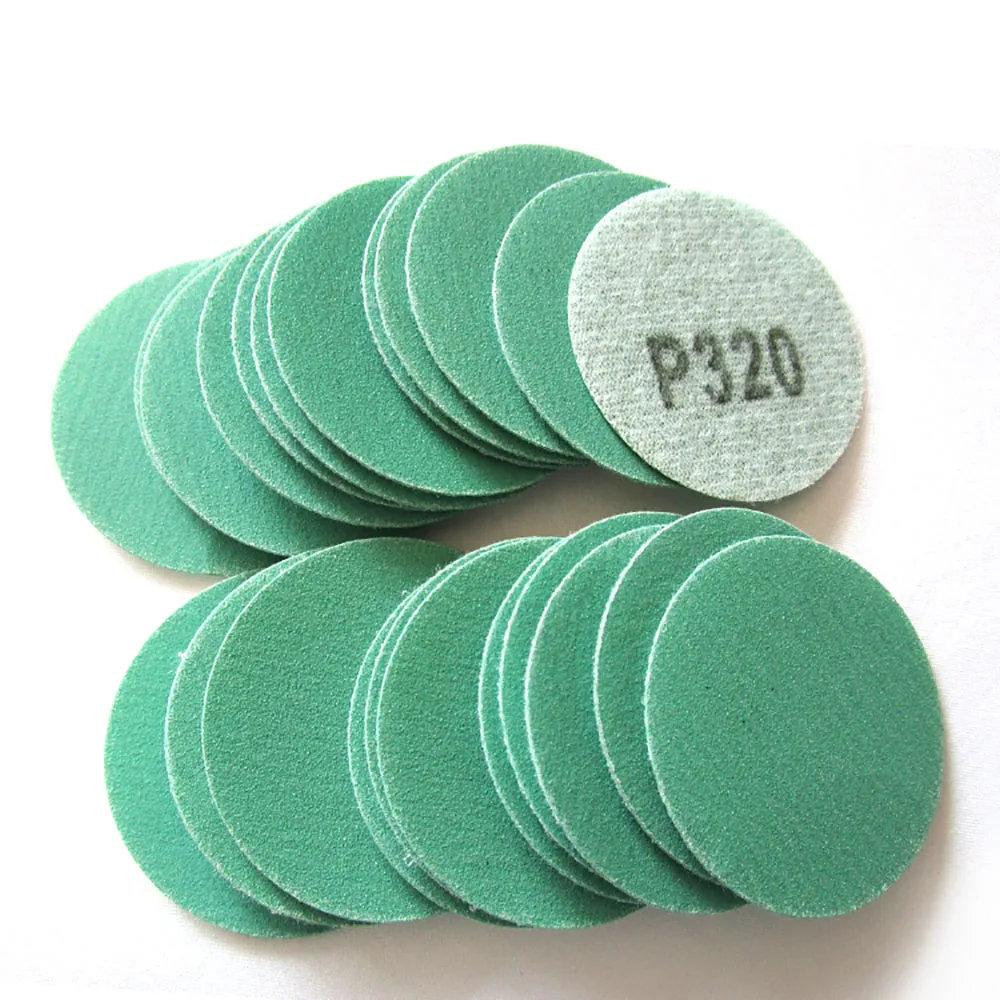 

20pcs 2 Inch 50mm Green Polyester Film Sanding Discs Aluminum Oxide Abrasive Hook Loop Sandpaper Wet and Dry 60 to 1000 Grit