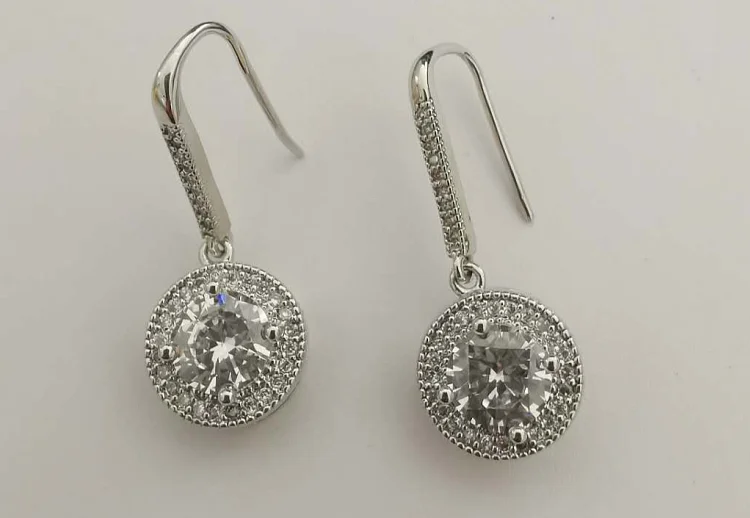 Высококачественные серьги из латуни и металла с фианитами|Серьги-подвески| |