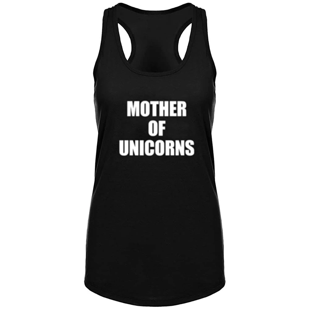 

Майка Lyprerazy женская с принтом «Мама Единорога», топ для фитнеса и тренировок, майка с принтом надписи, лето
