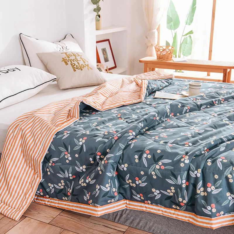 Летнее хлопковое потертое кондиционер Стёганое одеяло машинная стирка один