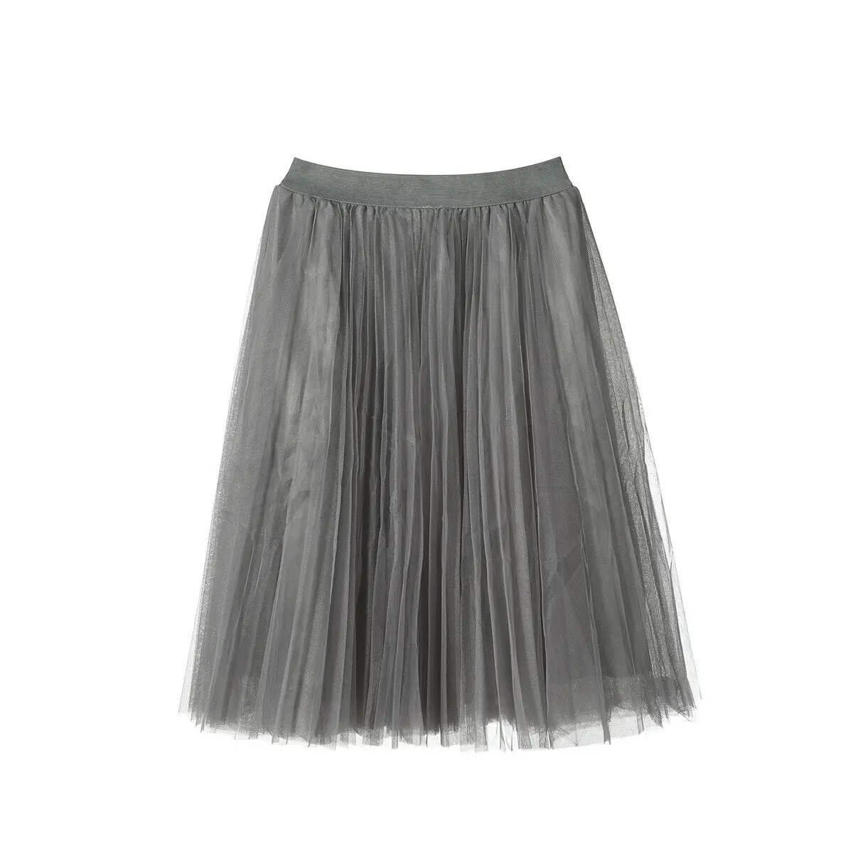 Женская многослойная юбка-пачка средней длины плиссированная сетчатая юбка из