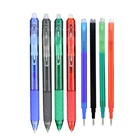 Стираемая моющаяся ручка 10 шт.компл. 0,5 мм, стержень для фотоэлементов, синийчерныйкрасныйзеленый волшебные чернила, стираемая ручка, канцелярские принадлежности