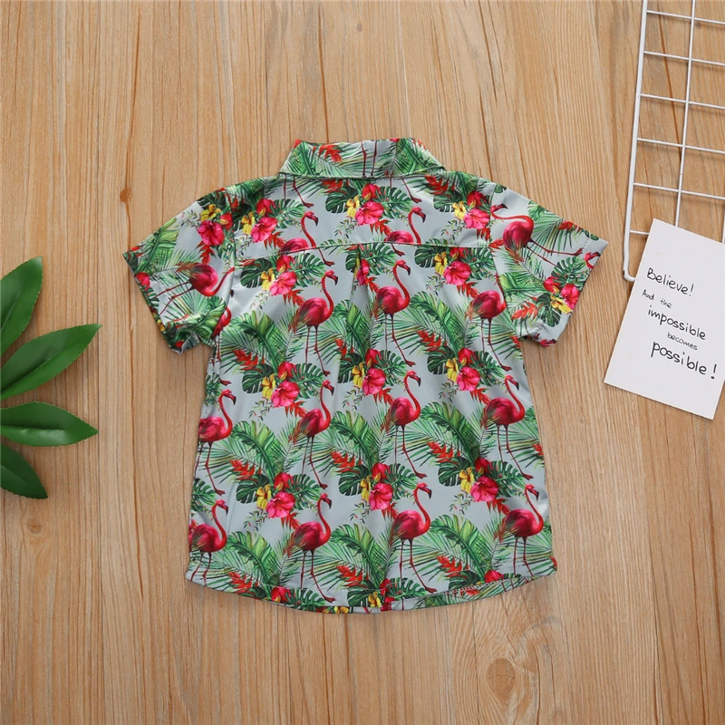 Новые Гавайские рубашки для маленьких мальчиков летняя повседневная рубашка