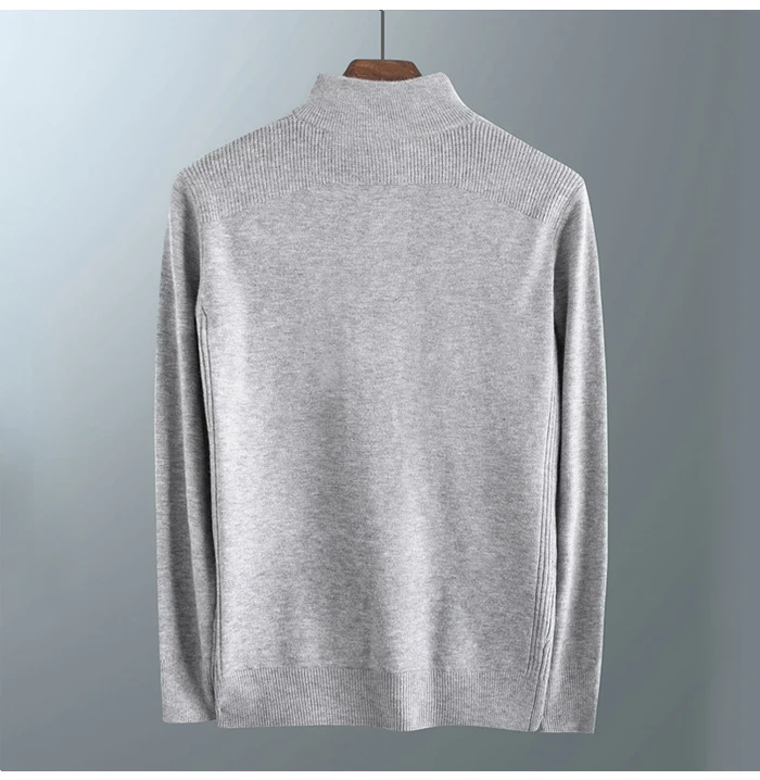 Зима мужской теплый шерстяной свитер бизнес мода Slim Fit Толстая водолазка свитер на молнии мужской бренд пуловер Одежда