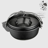 cast iron dutch pot with lid stew thickened deepening soup pot surface vegetable oil outdoors accessories field cooker tool