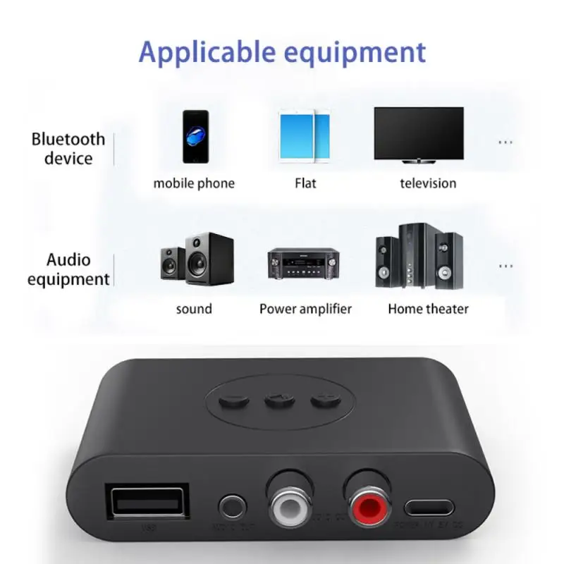 Фото Аудиоресивер 3,5 rca AVRCP A2DP мм, AUX-разъем, Музыкальный беспроводной Bluetooth-совместимый адаптер с NFC для автомобильного ТВ, компьютерного динамика №4