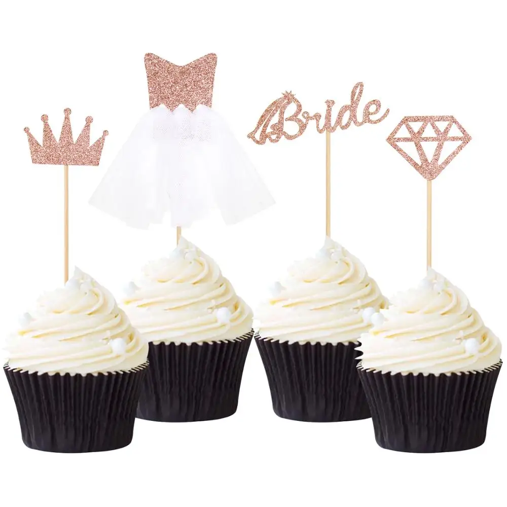 

Bride to be Sash Crown Diamond Wedding Dress Cupcake topper Rose Gold Wedding Balloons Party Deocoration Bridal Shower