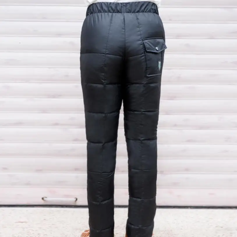 Зимние мужские пуховые брюки 5XL большие размеры теплые 90% утиного пуха для спорта