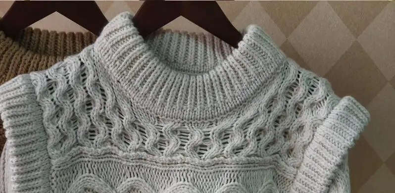 

Women Sweater 2020 Autumn and Winter New Cute Thick Needle Twist Knit Vest Wool Female Sweater
