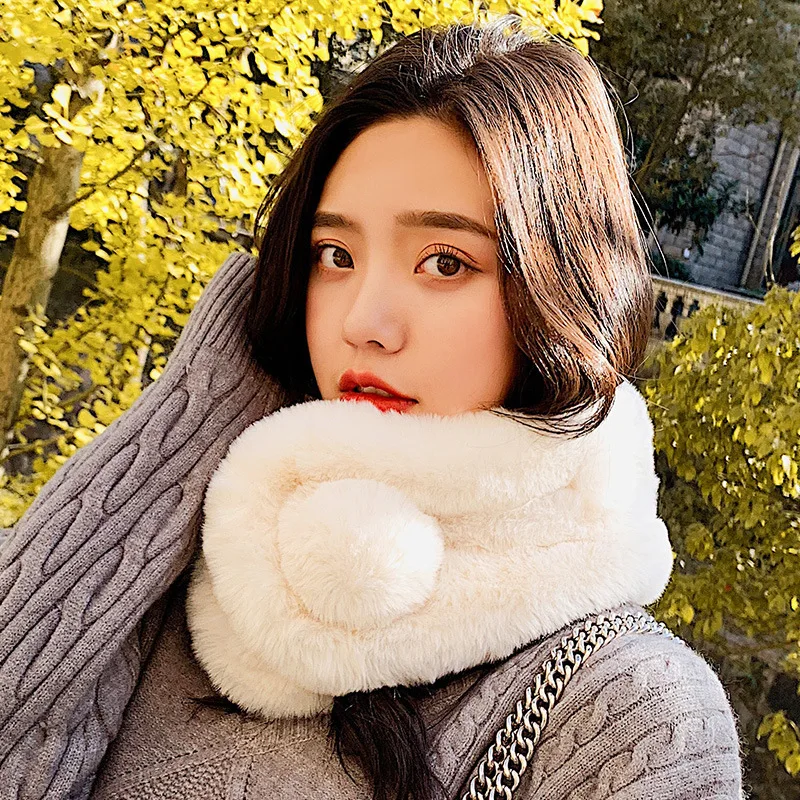 M MISM теплый зимний шарф с воротником из искусственного меха шелковый животным