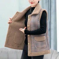 mother wear autumn winter granular velvet vest women new fashion wild loose vest middle aged elderly warm waistcoat
