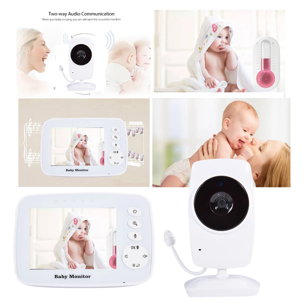 Baby Monitor Wireless Video Color With 3.2Inches LCD 2 Way Audio Talk Night Vision Surveillance Security Camera |