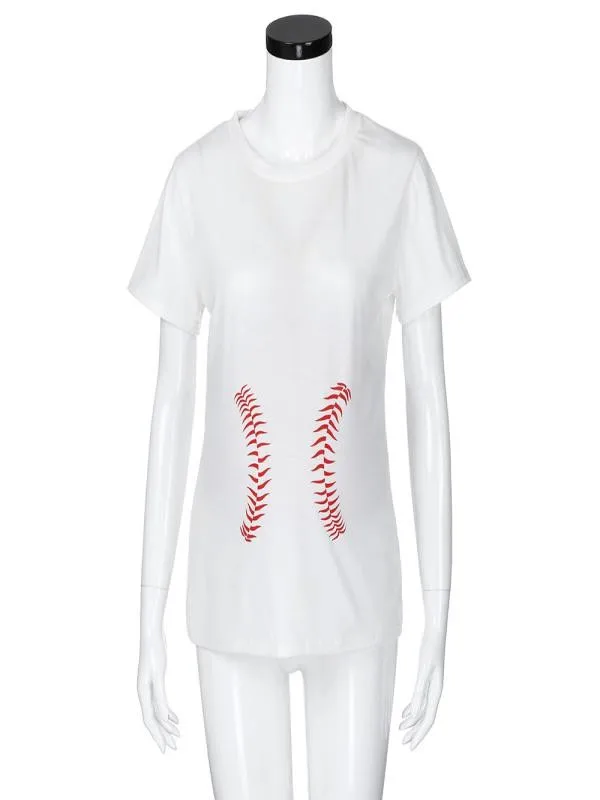 Топы для беременных бейсбольная блуза с круглым вырезом и принтом топы короткими