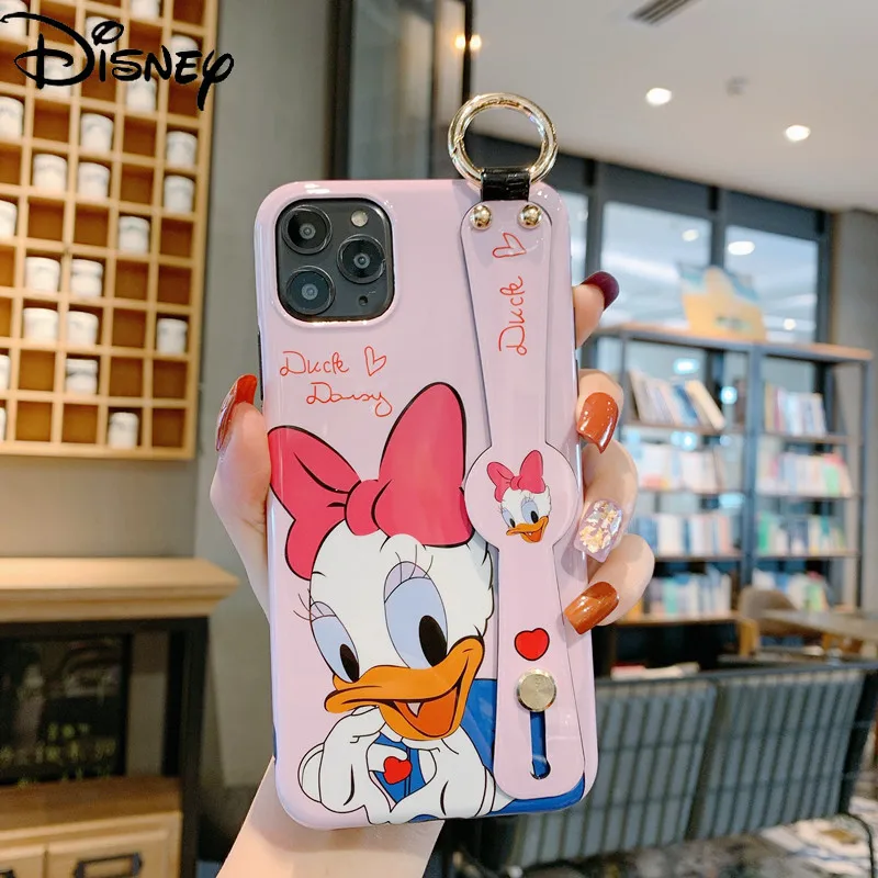 

Disney Daisy Duck Phone Case for iPhone13 13Pro 13Promax 12 12Pro Max 11 Pro X XS MAX XR 7 8 Plus Wristband Stand Phone Case
