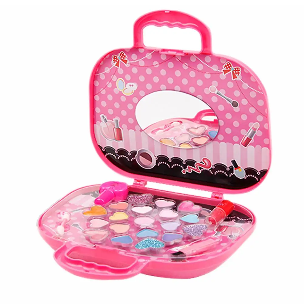 Children's Cosmetics Makeup Box Princess Pretend Play Toys Set Safe Non-toxic Washable Lipstick Nail Polish Girl Gift Toy | Игрушки и