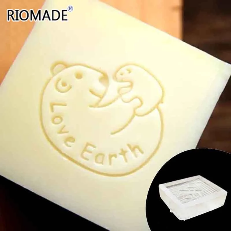 Супер милые два белых медведя с ручной мыльной формой love earth для очистки Diy