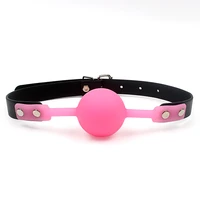 sex toys for couples flirting adult games mouth stuffed bdsm bondage oral fixation pu leather band silicone ball mouth gag