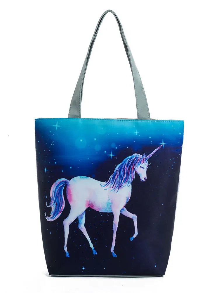 Модная вместительная дизайнерская сумка тоут Miyahouse с единорогом Наплечные сумки