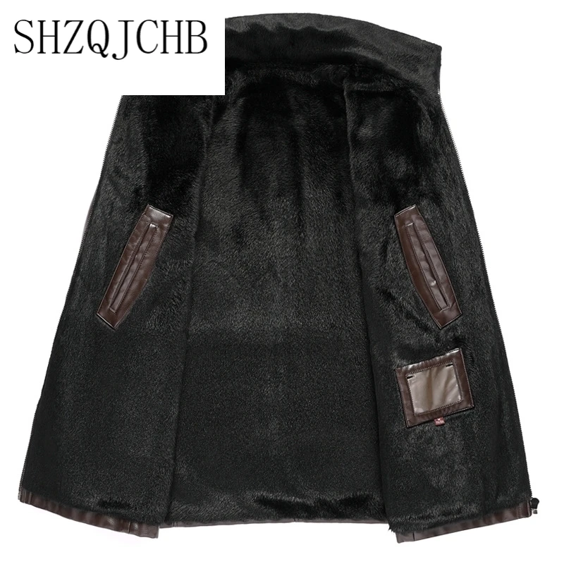 

New 2021 Winter Men's Jackets Leather Bomber Jacket Leather for Popular Korean Style Slim Clothes Mens Faux Fur Coats