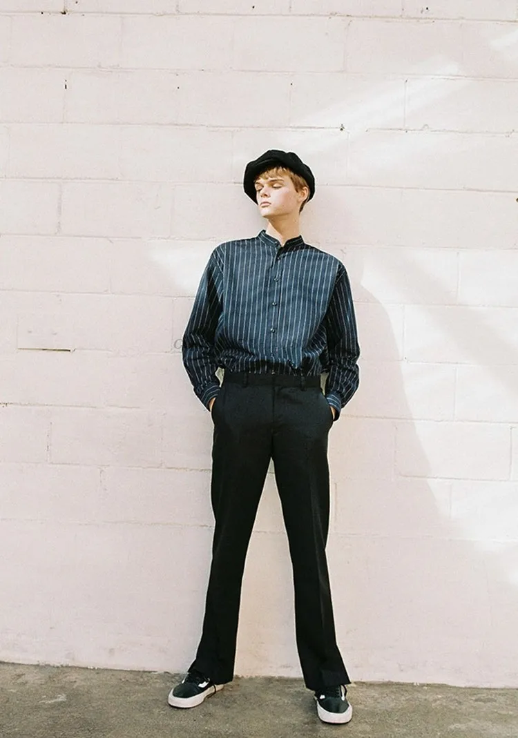 Брюки мужские повседневные модные городские штаны с разрезом стиль youth Осень