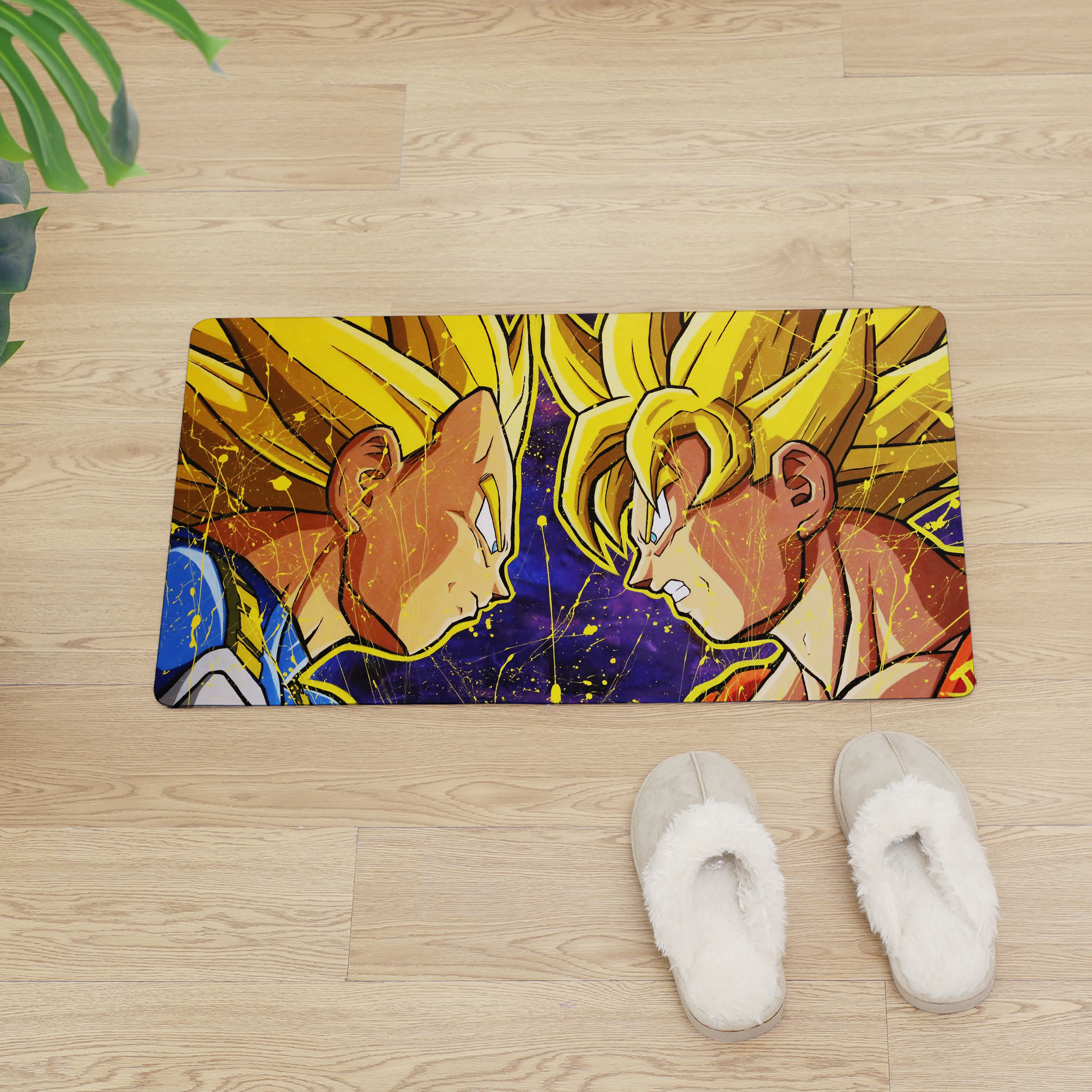 Мультфильм Аниме Saiyan принт дверной Коврик входная дверь из ПВХ Коврик Кожаный напольный Коврик нескользящий кухонный ковер легко чистить ковер Коврик