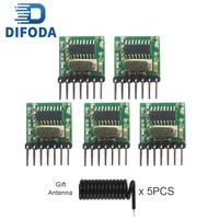 difoda 5pcs universal wireless rf transmitter 1527 encoding module 433 92mhz mini remote control pcba for arduino gift antenna