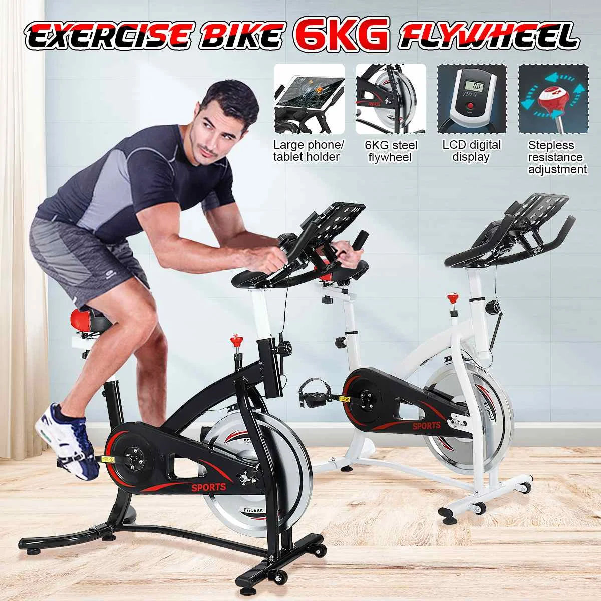 

Exercise Bike Cardio Cycling Home Ultra-quiet Indoor Cycling Weight Loss Machine Training Bicycle Fitness Equipment ES Dropship