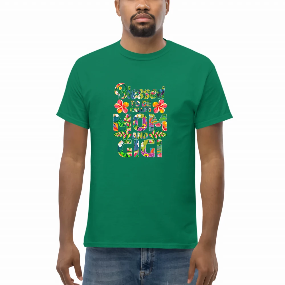 

Blessed To Be Called Mom And Gigi Print Men T Shirt Oversize Graphic Short Sleeved Summer Anime T Shirt Loose Cotton Tshirt Men