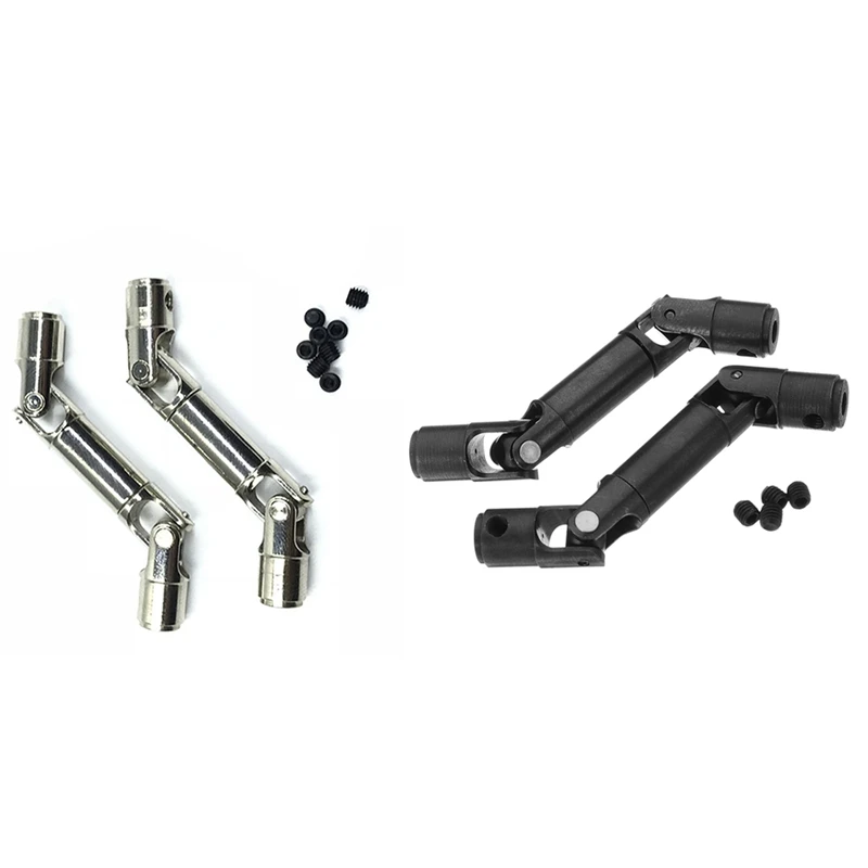 

2 Set Upgrade Metal Driving Shaft for WPL HengLong 1/16 RC Car Parts Crawlers Truck,Black & Silver