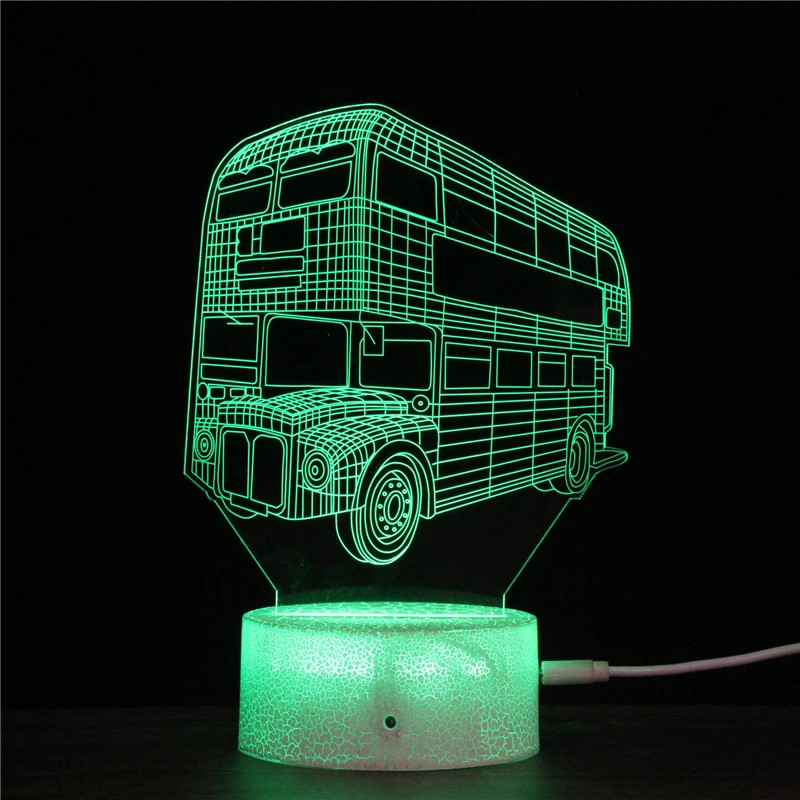 Трехмерный двухслойный автобус цветной свет с сенсорным и светильник ционным