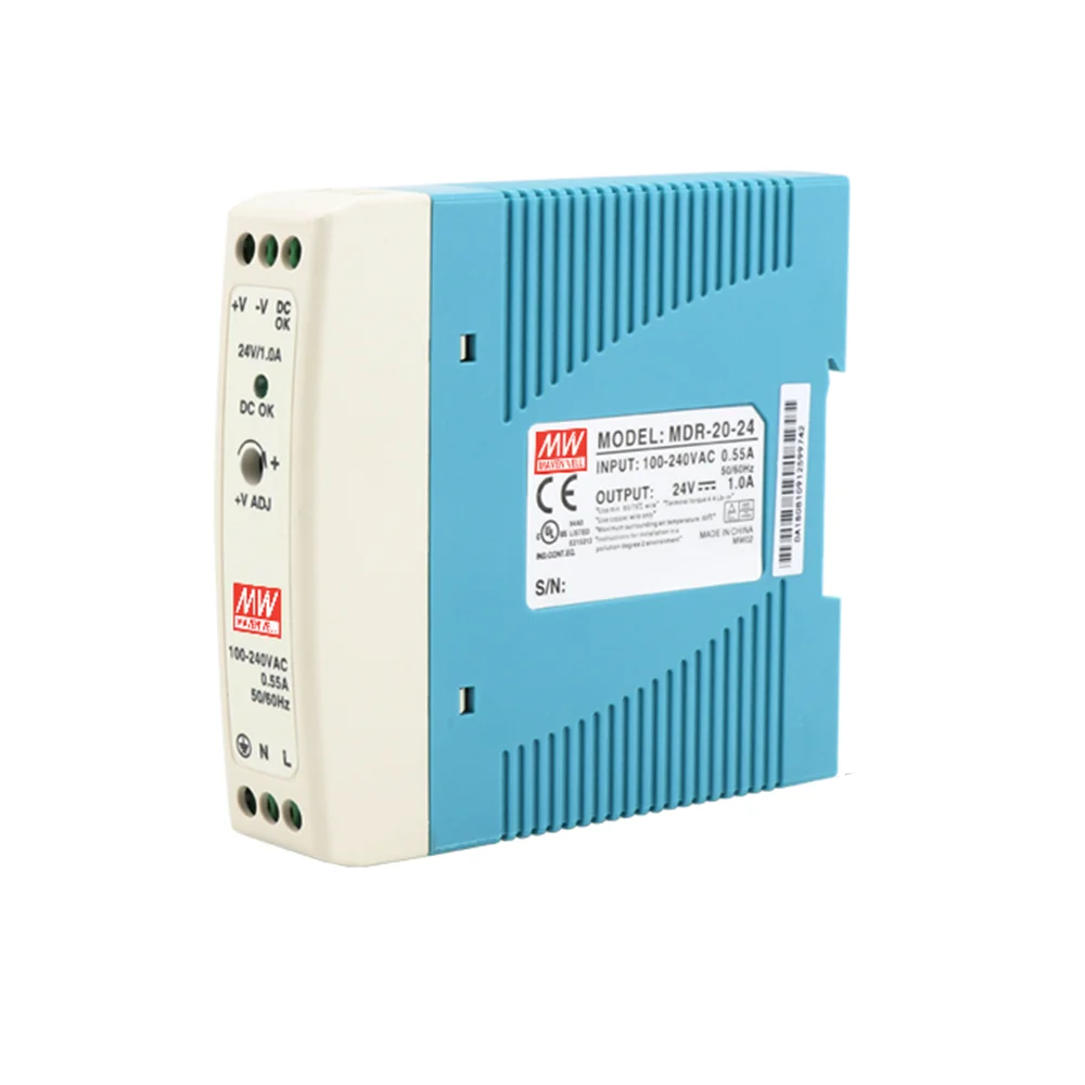 

MDR-20 20W Single Output 5V 12V 15V 24V Din Rail Switching Power Supply AC/DC