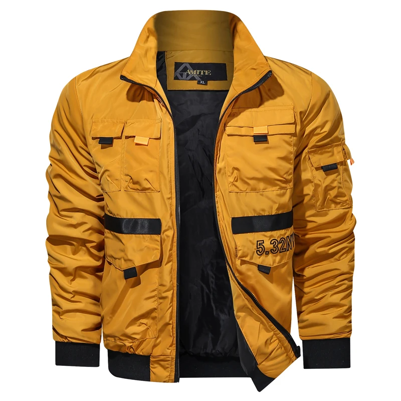

Mens Jackets Bomber Autumn Jacket 2021 Casual Military Cargo Jacket for Men Zipper Jacket Pocket Brand New Men Clothing