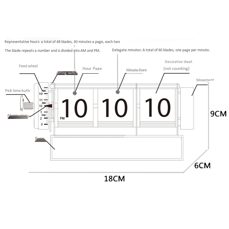 Настольные часы раскладушки в античном ретро стиле цифровые динамические с