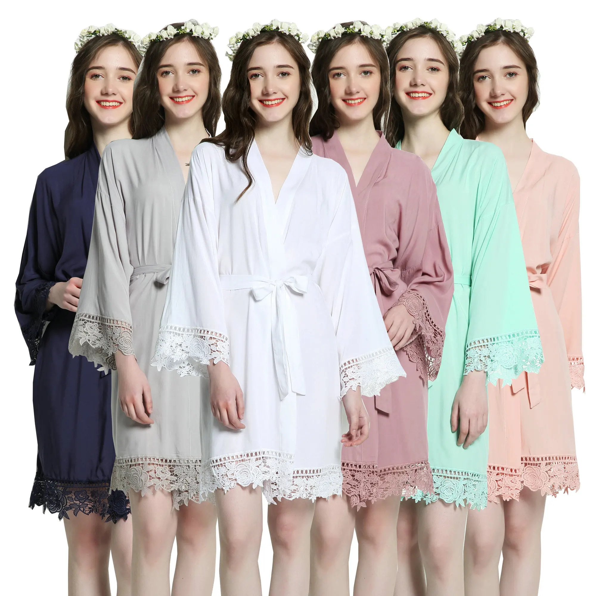 Женский кружевной халат из вискозы невесты подружки Свадебный женская одежда