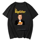 Надпись dogefather doge hodl on The moon encrypted meme черно-белые Графические футболки оверсайз Летняя мужская одежда