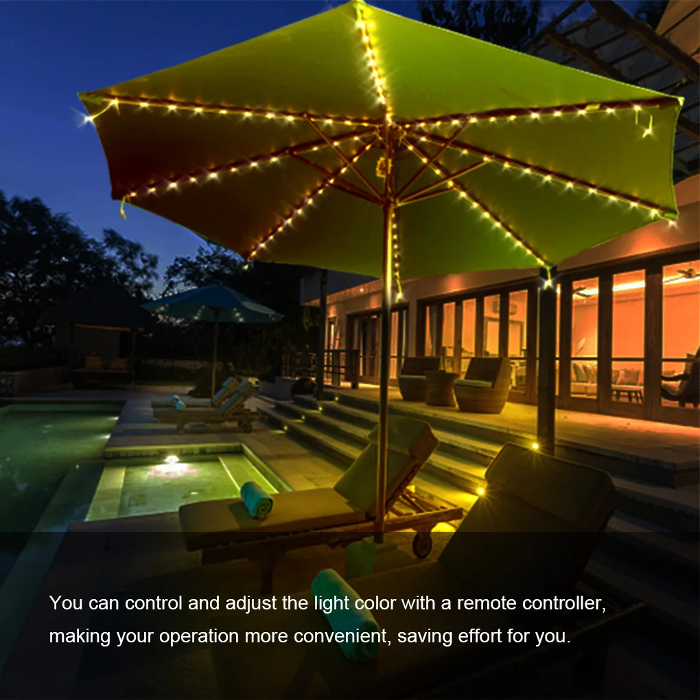 Светодиодный зонтик на солнечной энергии для патио открытый садовый зонт