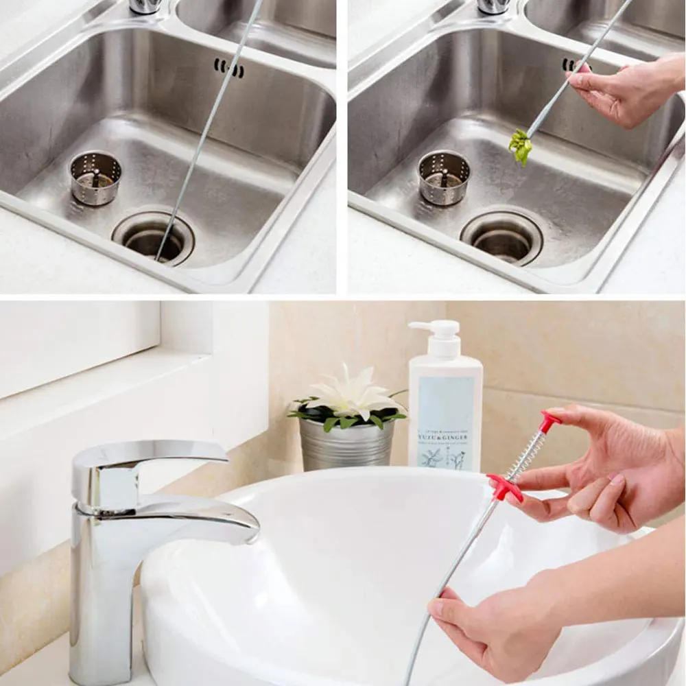 60 см щетка для чистки канализации дома Сгибаемая Раковина Ванна Туалет земснаряд