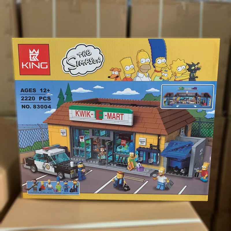 LPblocks King Bricks 16005 16004 Kwik E Mart, набор строительных блоков для дома Симпсоны, 71006 71016, киноархитектура, детские игрушки, подарок
