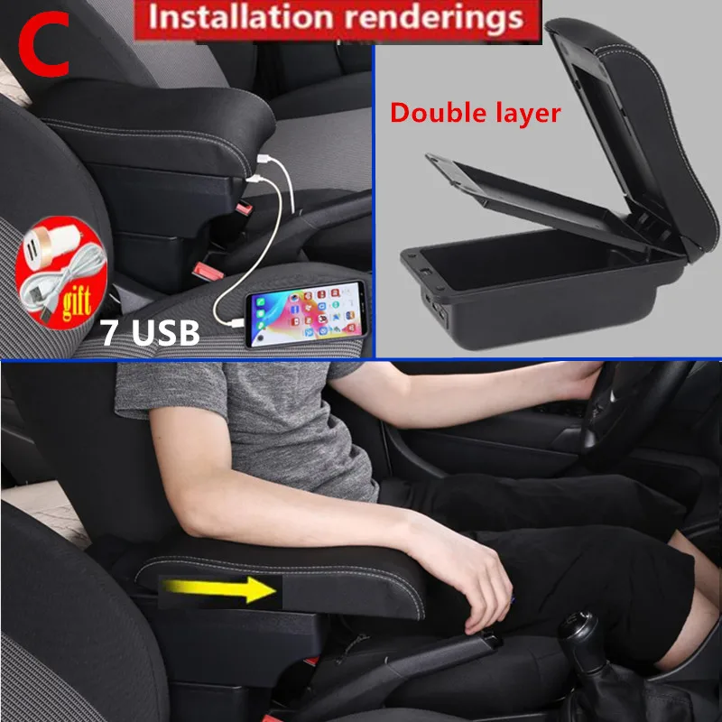 Подлокотник для Chevrolet Spark III 2010-2014 Daewoo Matiz черный кожаный центр Новый ящик хранения