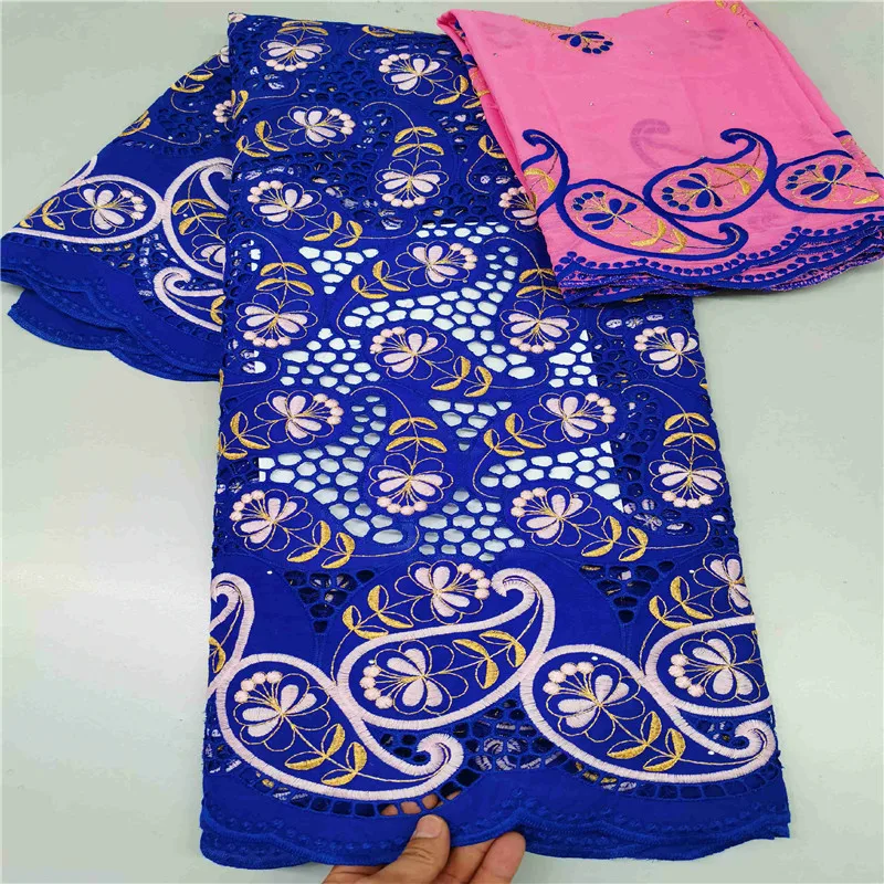 

Latest Swiss voile lace high quality african lace fabrics embroidered voile Lace for women dress 7yards h19-25